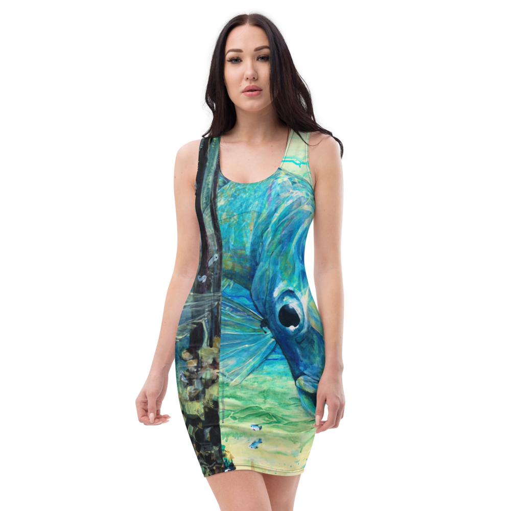 Pause! Sublimation Dress with artwork by Jo Starling