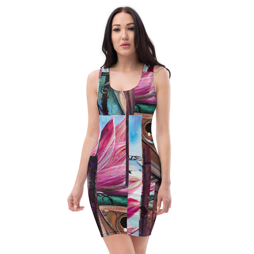 The Edge Sublimation Dress featuring artwork by Jo Starling