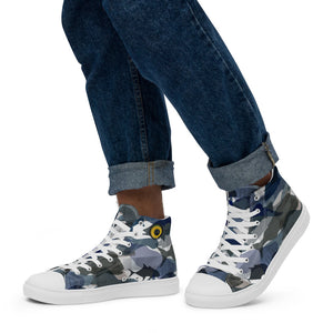 Fishotopia Signature Camo Men’s high top canvas shoes