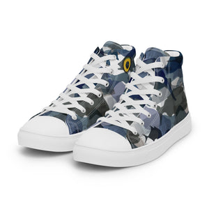 Fishotopia Signature Camo Men’s high top canvas shoes