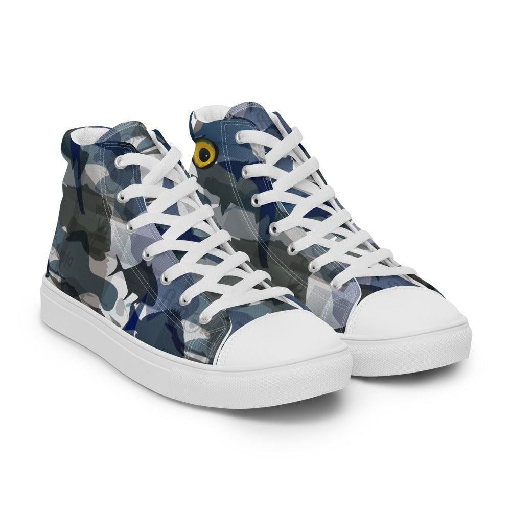 Fishotopia Signature Camo Men’s high top canvas shoes